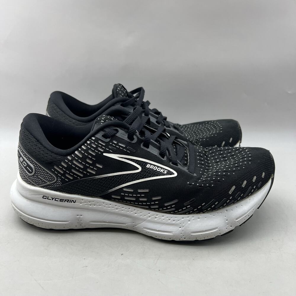 Brooks Glycerin 20 Running Shoes Women Size 8.5 D Wide Black Comfort Sneakers